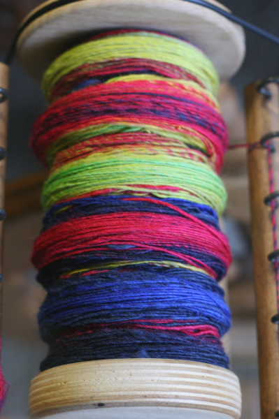 Karaoke Rainbow roving on the bobbin