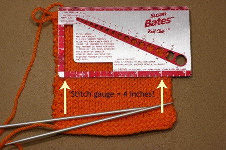 get gauge = measure the swatch