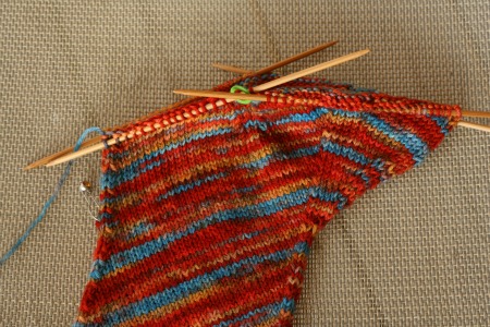 skew socks - the left heel shaping