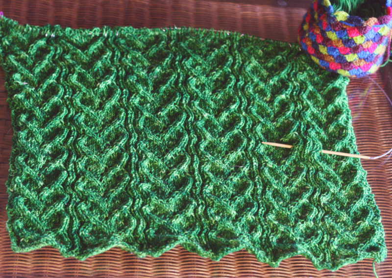 A knitted WIP - Vine Lace Stole