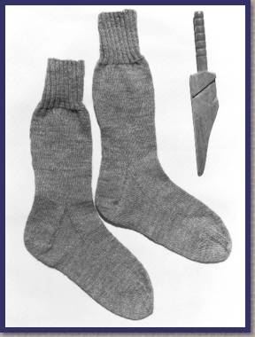 hand knit stockings made by the Terrible Knitters of Dent