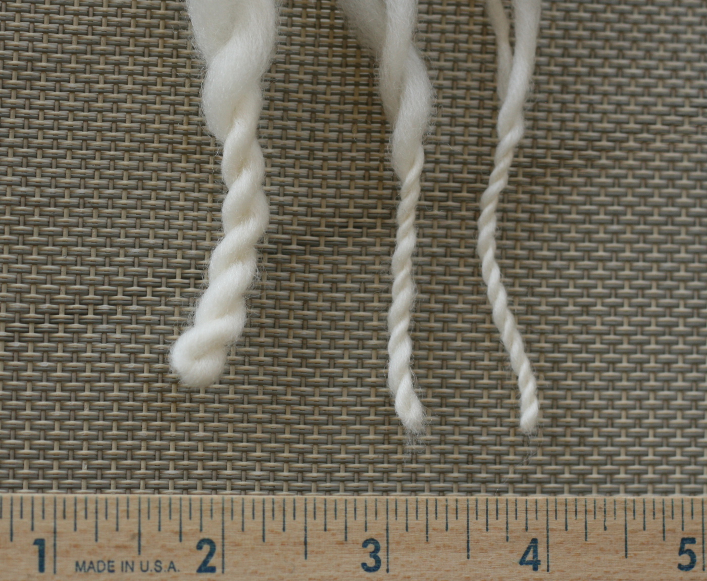 testing Polwarth fiber before handspinning