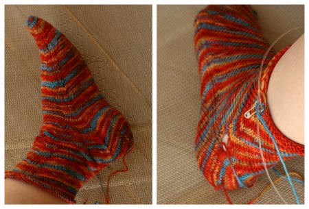 An in-progress Skew sock