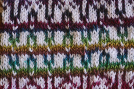 knit sample with Unforgettable yarn