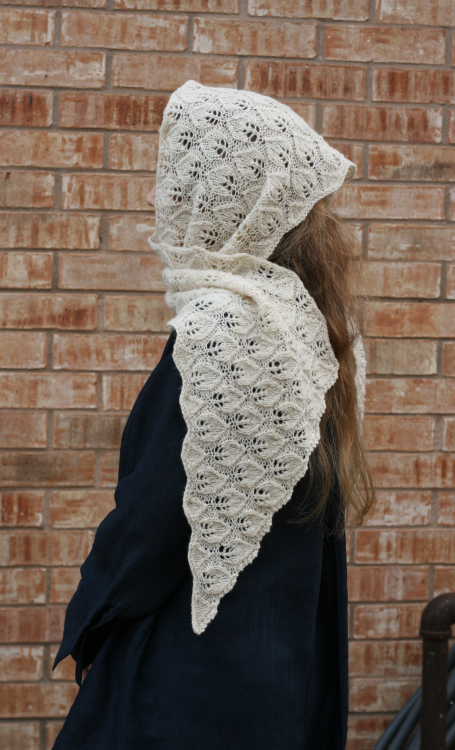 Head scarf knitted from Dorset Down