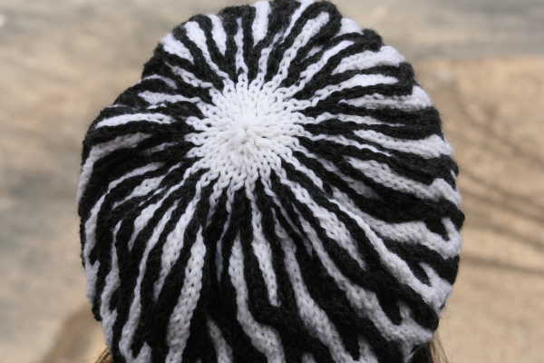 Top of Spliced Hat - a knitsbyjenn pattern