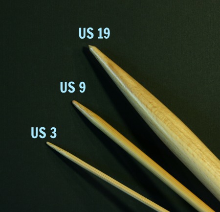 different knit needle sizes