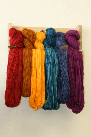 Manos Yarns on display The Sated Sheep.