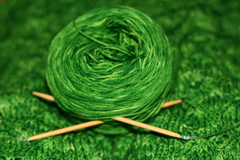 WIP green knit lace