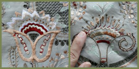 Details of hand embriordery from the 1940's