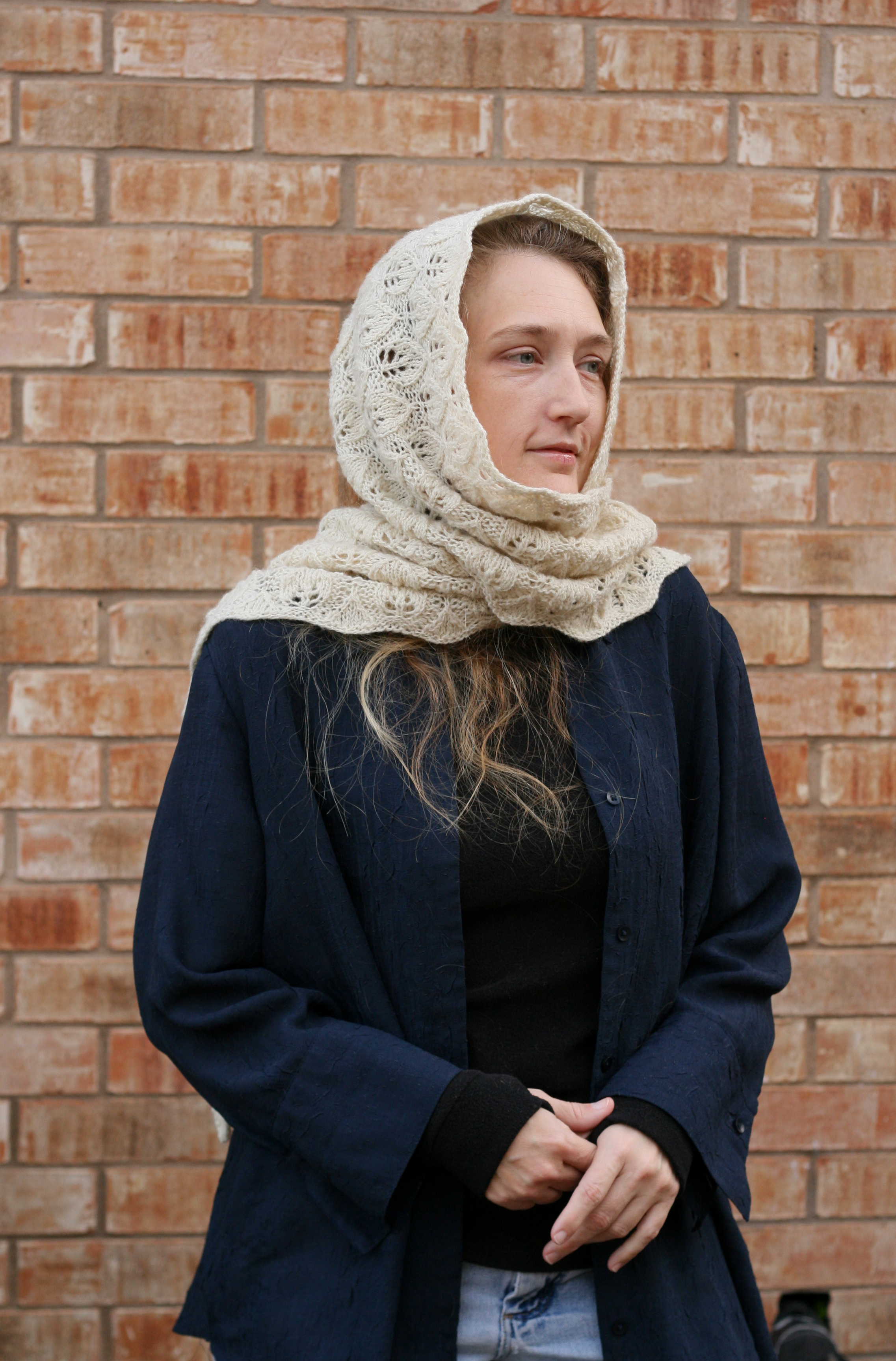 Head Scarf in Leaf Lace