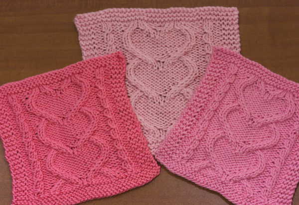 I Heart You washcloths - free pattern