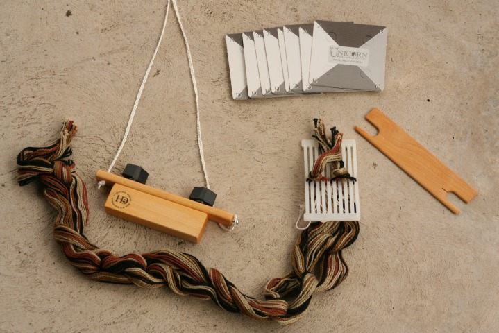 Simple back-strap loom with tablets
