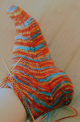 skew socks - after the heel
