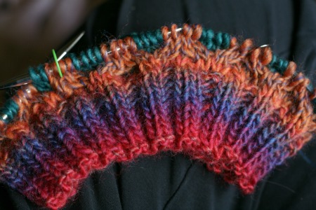 Meshed Hat knit-a-long, joining a new color!