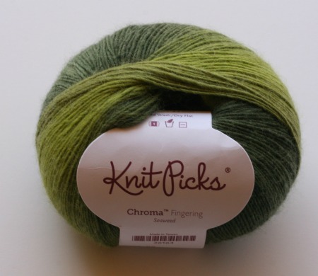 Chroma fingering weight yarn in colorway seafoam