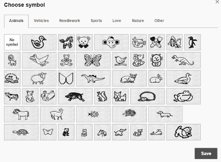 choose symbol for Name Tape and Label