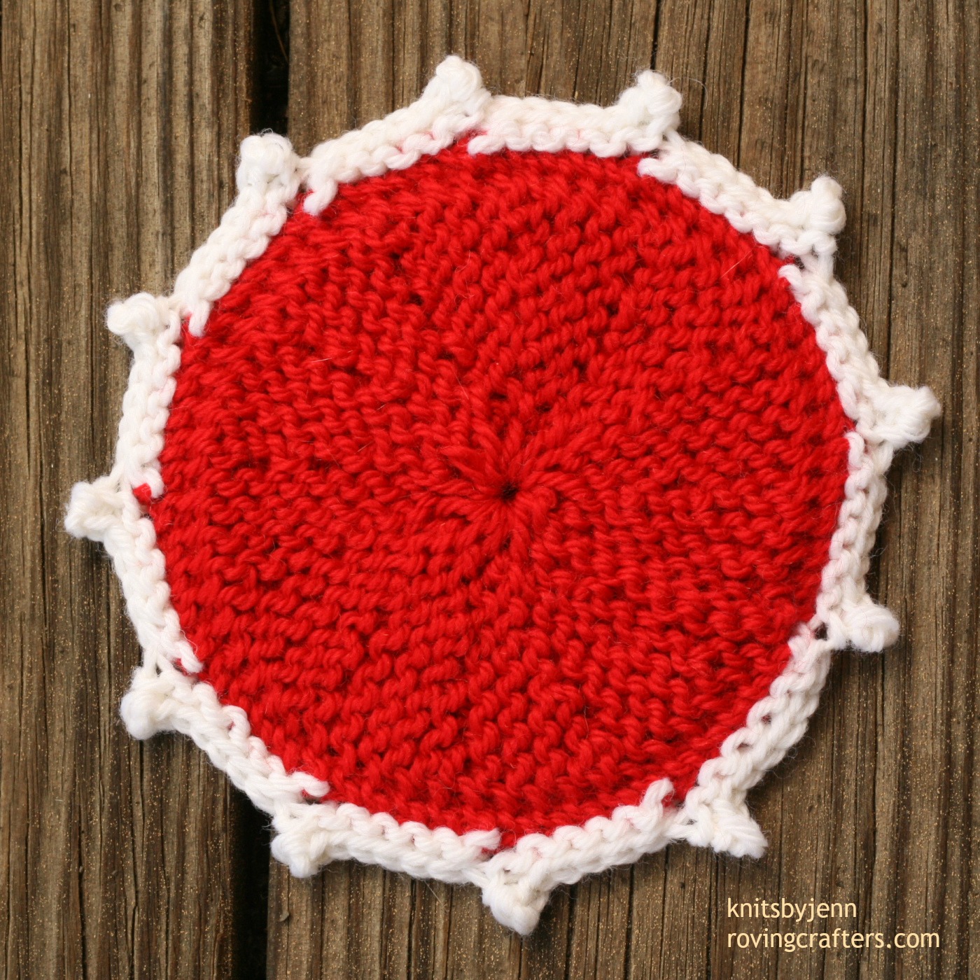 free knit pattern - knitted coaster