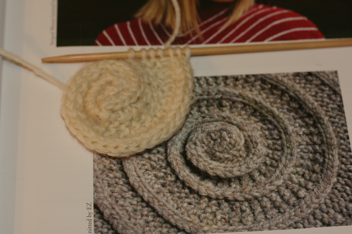 making the Chambered Nautilus Tam by Elizabeth Zimmermann