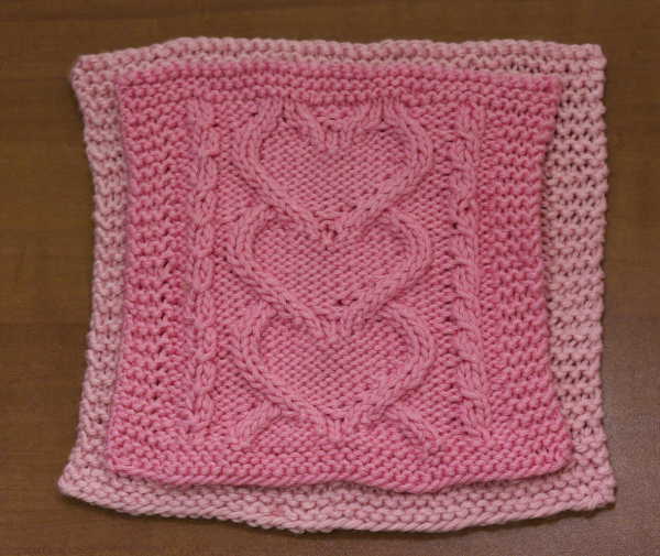 I Heart You Washcloths - a free pattern