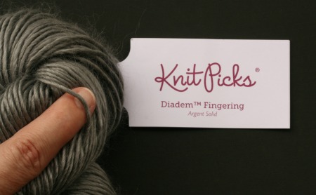 Diadem Solid Fingering Yarn in colorway Argent Solid