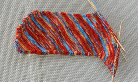 skew socks - ready for the heel