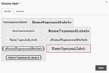 choose font for Name Tape and Label