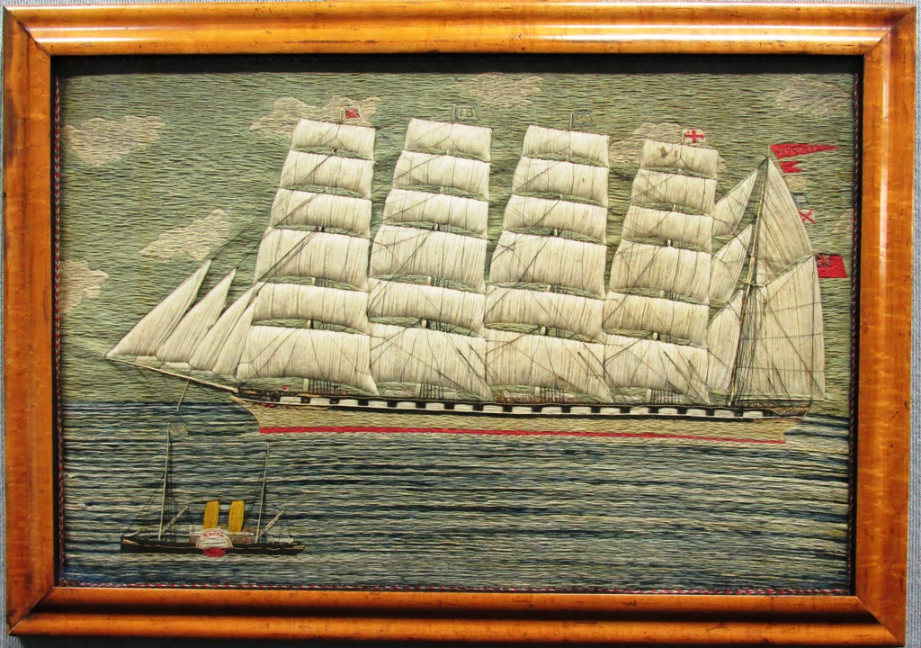 British woolwork - British Barque FREDRICK and Steam Pilot EDITH