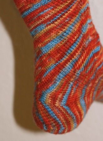 Finished Heel on a Skew Sock