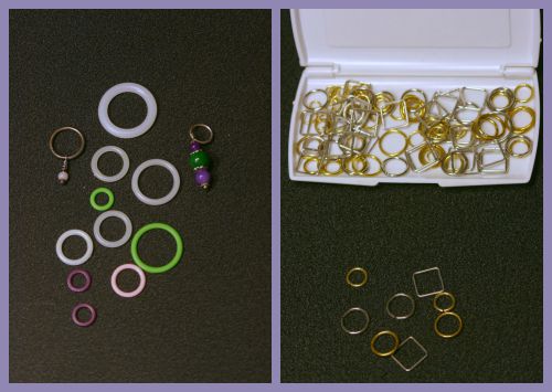 stitch markers replaced with jewelry jump rings