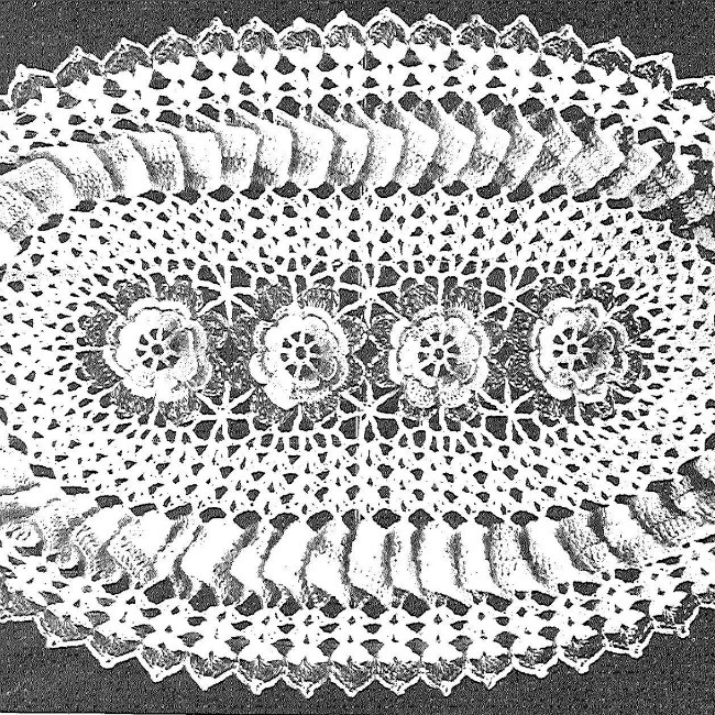 Vintage crochet - Rambler Rose Hot Plate Mat